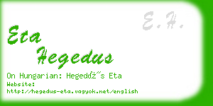 eta hegedus business card